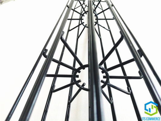 Gaiola vertical ligada da casa do saco do aço carbono da gaiola da aranha da gaiola 120mm do plissado de Wire12 Ray Star Cage Silicon Coating