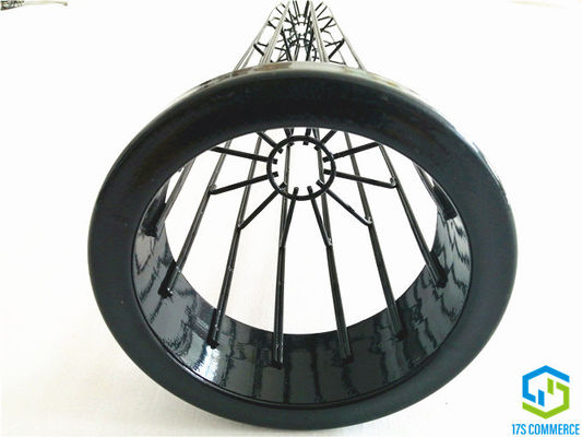 Gaiola vertical ligada da casa do saco do aço carbono da gaiola da aranha da gaiola 120mm do plissado de Wire12 Ray Star Cage Silicon Coating