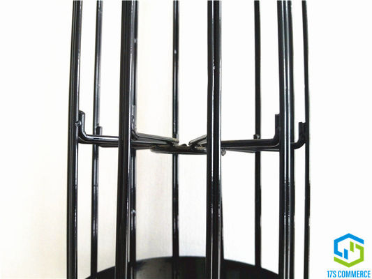 Gaiola vertical ligada da casa do saco do aço carbono da gaiola da aranha da gaiola 120mm do plissado de Wire12 Ray Star Cage Silicon Coating
