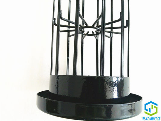 Da gaiola vertical da aranha da gaiola 138mm do plissado do revestimento do silicone da gaiola do filtro da estrela do fio da solda gaiola de aço suave da casa do saco